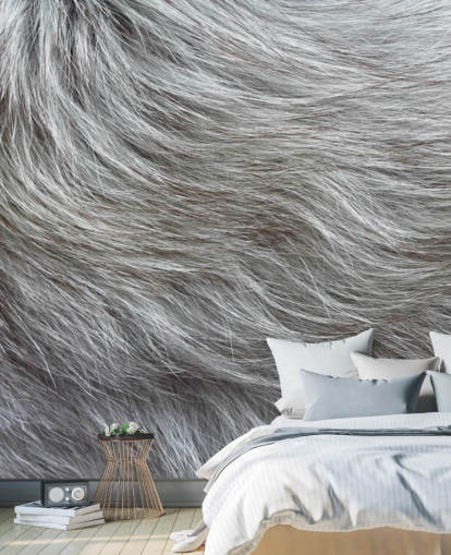 Papel pintado estampado de piel esponjosa gris Papel pintado estampado de piel esponjosa gris