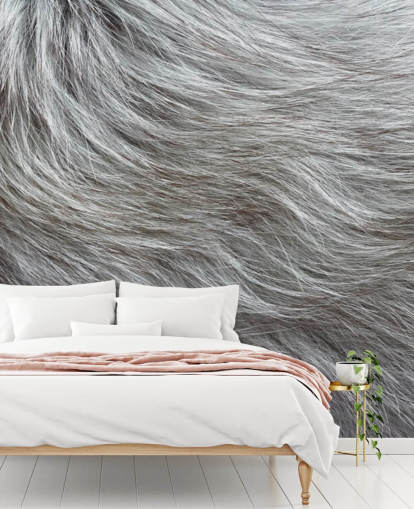 Grey Fluffy Fur Print Wallpaper Grey Fluffy Fur Print Wallpaper