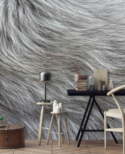 Papel pintado estampado de piel esponjosa gris