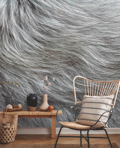 Papel pintado estampado de piel esponjosa gris