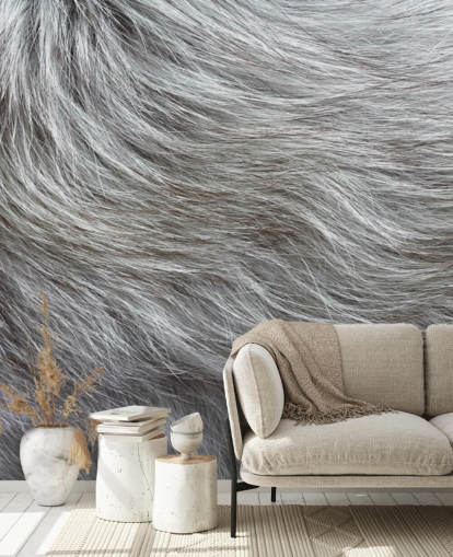 Papel pintado estampado de piel esponjosa gris