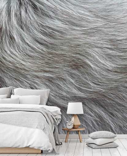 Grey Fluffy Fur Print Wallpaper Grey Fluffy Fur Print Wallpaper