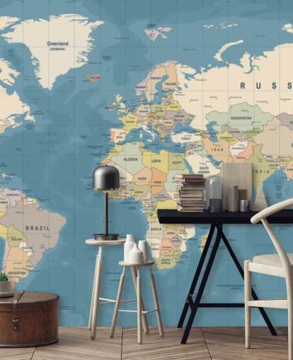 customizable world map wallpaper mural called Map of the World Mural for bedrooms customizable world map wallpaper mural called Map of the World Mural for bedrooms