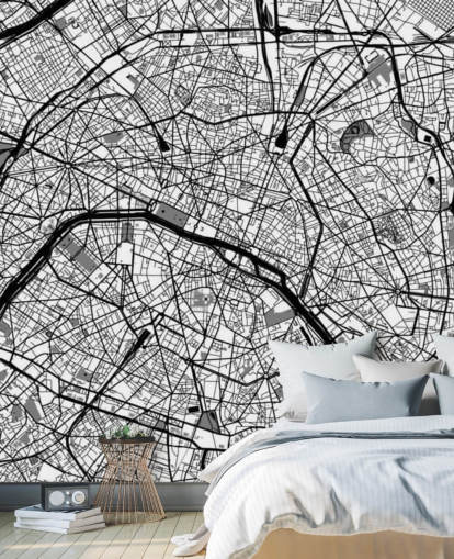 Map of Paris Mural