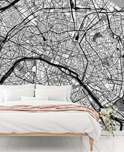 Map of Paris Mural