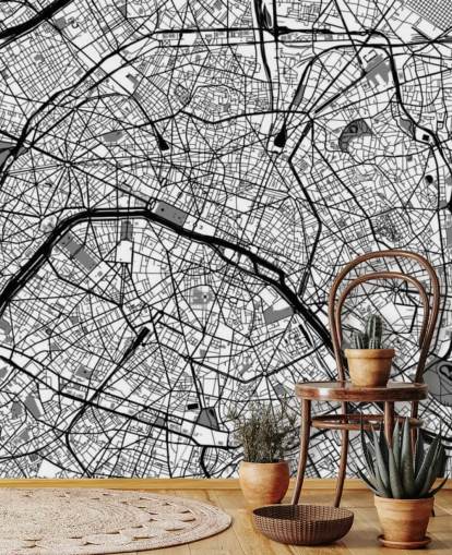Map of Paris Mural