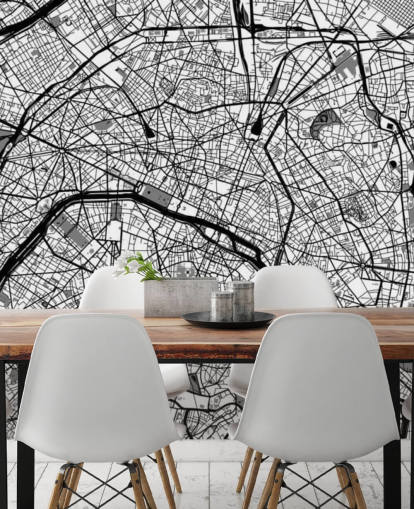 Map of Paris Mural