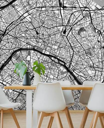 Map of Paris Mural