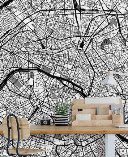 Map of Paris Mural