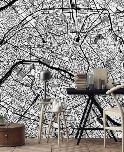 Karte von Paris Wandbild