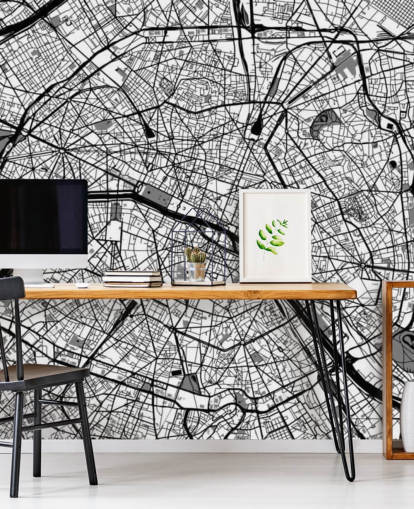 Map of Paris Mural