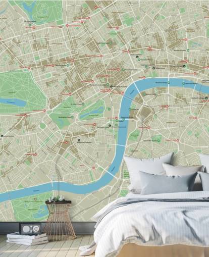 City map of London Mural Wallpaper City map of London Mural Wallpaper