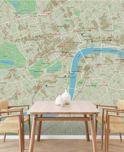 Bykart over London Mural Bakgrunn