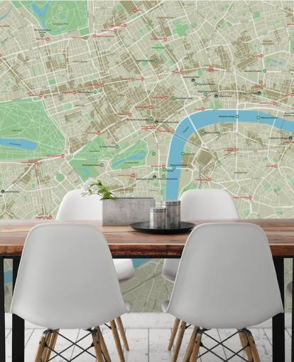 Papel pintado Mapa de la ciudad de Londres Papel pintado Mapa de la ciudad de Londres