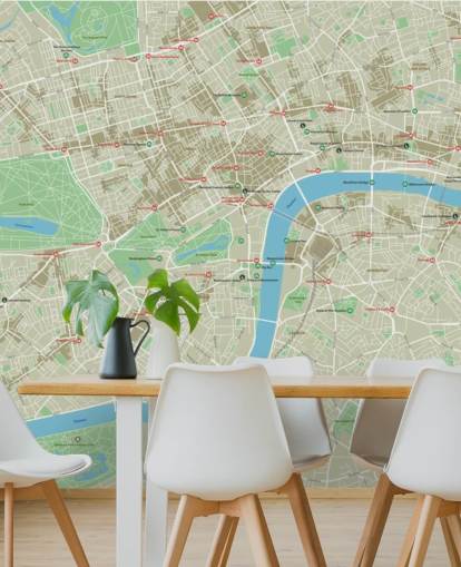 Stadsplattegrond van London Mural Wallpaper