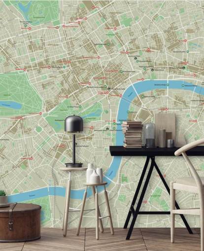 Bykart over London Mural Bakgrunn