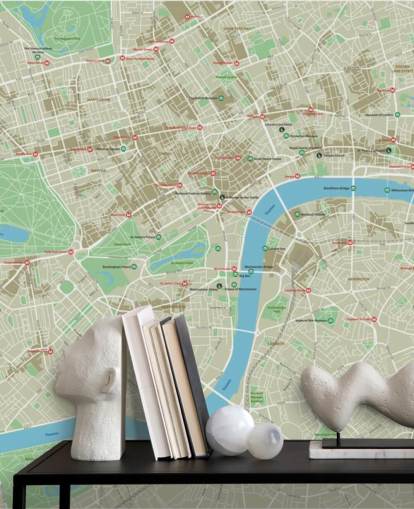 City map of London Mural Wallpaper