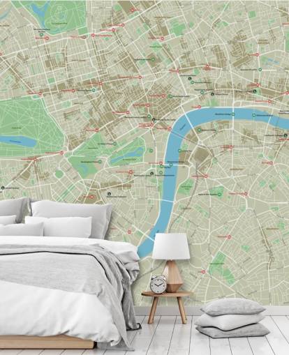 Papel pintado Mapa de la ciudad de Londres