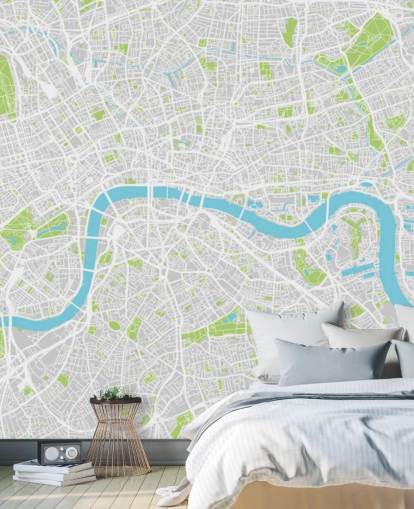 Kleurrijk Londen kaart behang