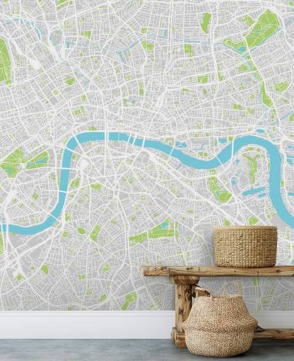 Papel pintado colorido del mapa de Londres