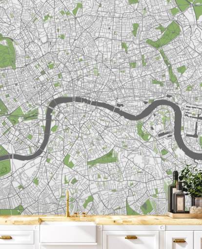 fondo de pantalla blanco y verde del mapa de Londres llamado Mapa detallado de Londres para dormitorios, oficinas en casa y comedores fondo de pantalla blanco y verde del mapa de Londres llamado Mapa detallado de Londres para dormitorios, oficinas en casa y comedores