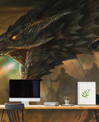 dragón respirando fuego en batalla fondo de pantalla