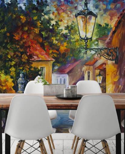 mediterranean street painted wallpaper mediterranean street painted wallpaper