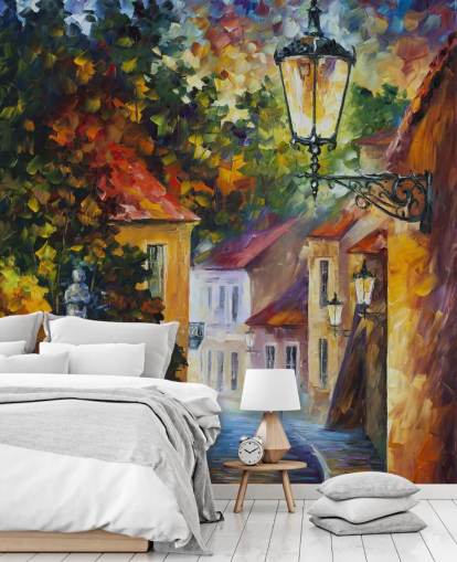 mediterranean street painted wallpaper mediterranean street painted wallpaper