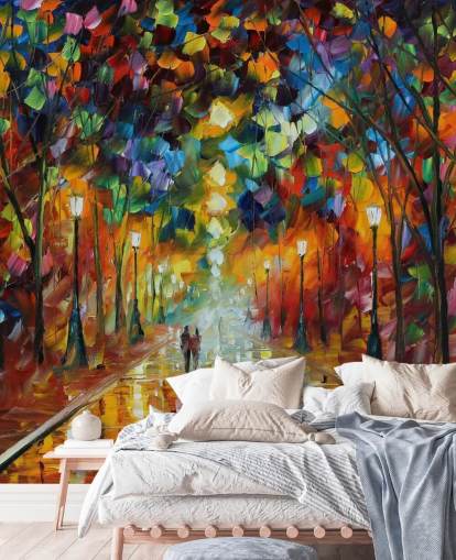 veelkleurige straatmuurschildering genaamd Farewell to Anger van Leonid Afremov voor slaapkamers, woonkamers en badkamers