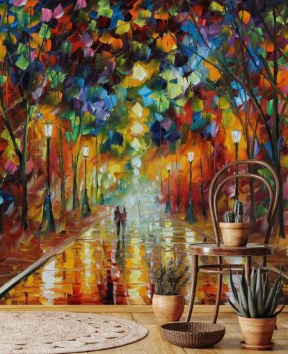 papier peint de rue multicolore intitulé Farewell to Anger de Leonid Afremov pour les chambres, les salons et les salles de bain