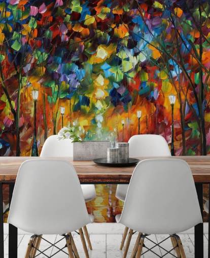 mehrfarbige Straßentapete mit dem Titel Farewell to Anger von Leonid Afremov für Schlafzimmer, Wohnzimmer und Badezimmer