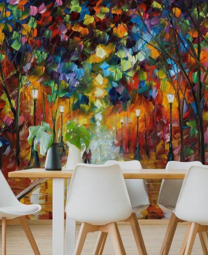 mehrfarbige Straßentapete mit dem Titel Farewell to Anger von Leonid Afremov für Schlafzimmer, Wohnzimmer und Badezimmer