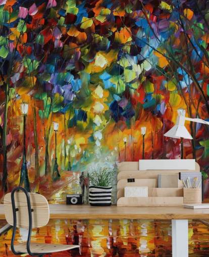 papier peint de rue multicolore intitulé Farewell to Anger de Leonid Afremov pour les chambres, les salons et les salles de bain