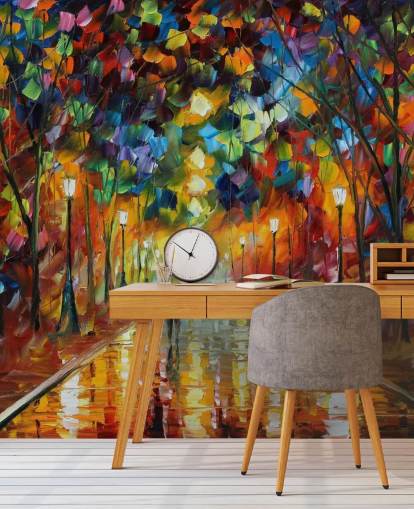 papier peint de rue multicolore intitulé Farewell to Anger de Leonid Afremov pour les chambres, les salons et les salles de bain