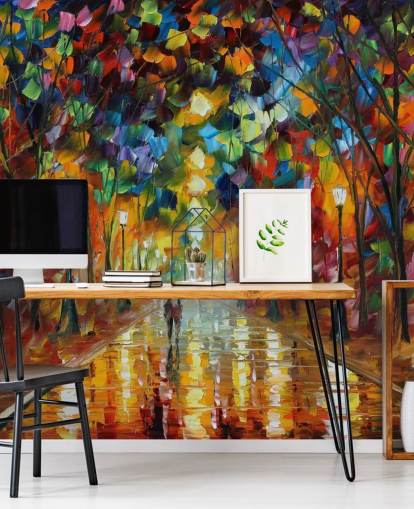 papier peint de rue multicolore intitulé Farewell to Anger de Leonid Afremov pour les chambres, les salons et les salles de bain