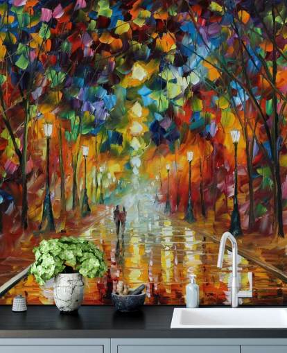 mehrfarbige Straßentapete mit dem Titel Farewell to Anger von Leonid Afremov für Schlafzimmer, Wohnzimmer und Badezimmer mehrfarbige Straßentapete mit dem Titel Farewell to Anger von Leonid Afremov für Schlafzimmer, Wohnzimmer und Badezimmer