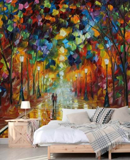 papier peint de rue multicolore intitulé Farewell to Anger de Leonid Afremov pour les chambres, les salons et les salles de bain