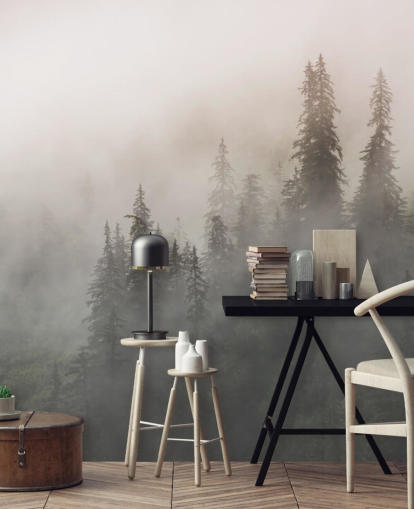 Decorazione murale con foresta pluviale dell'Alaska Decorazione murale con foresta pluviale dell'Alaska