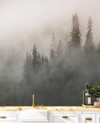 Decorazione murale con foresta pluviale dell'Alaska