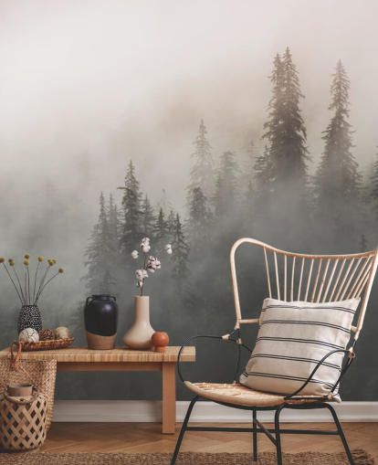 Decorazione murale con foresta pluviale dell'Alaska