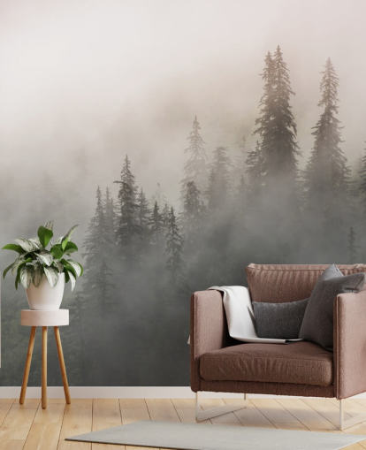 Decorazione murale con foresta pluviale dell'Alaska