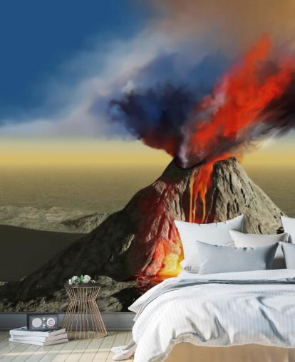 Volcano Smoke Wallpaper Mural Volcano Smoke Wallpaper Mural
