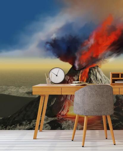 Papel pintado Humo de volcán