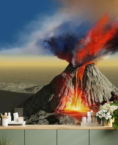 Papel pintado Humo de volcán