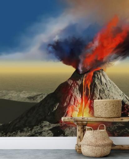 Volcano Smoke Wallpaper Mural Volcano Smoke Wallpaper Mural