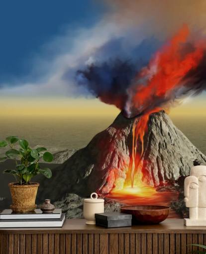 Volcano Smoke Wallpaper Mural Volcano Smoke Wallpaper Mural