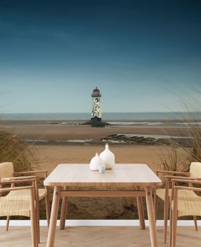 Fondo de pantalla de Faro en la playa