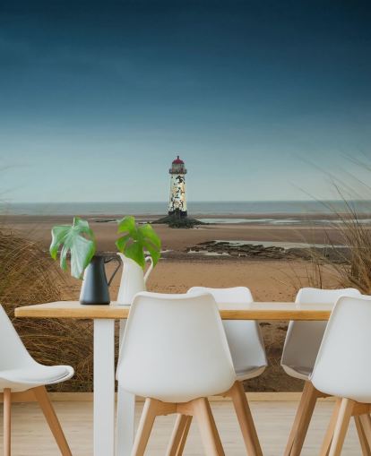 Fondo de pantalla de Faro en la playa