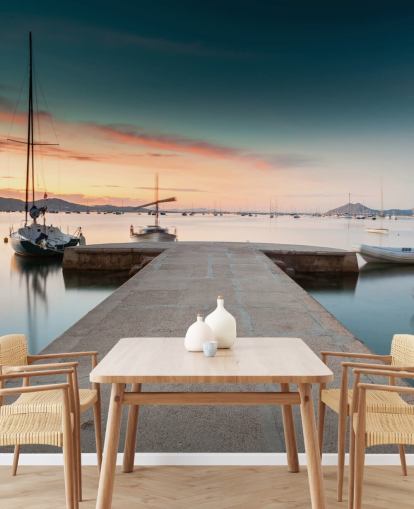 Sunset Concrete Jetty Wallpaper