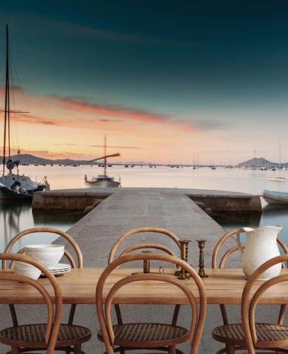 Papier peint Sunset Concrete Jetty